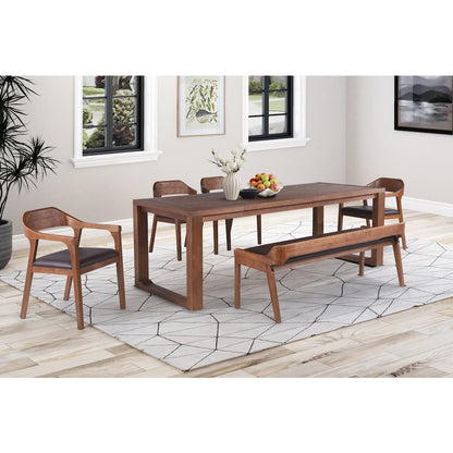 Rasmus 6pc Dining Set - Chestnut Wire-Brush Finish