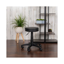 Black Adjustable Doctors Stool on Wheels with Ergonomic Molded Seat