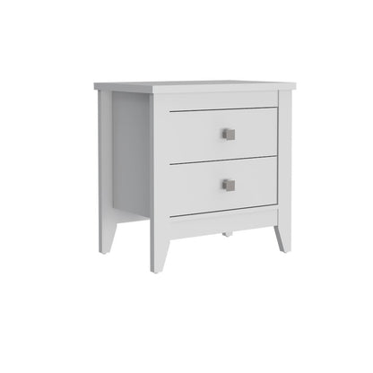 2-Drawer Nightstand White