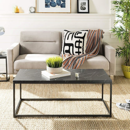 Home Baize Black Rectangle Coffee Table