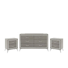 Huxley 3-Pc Wood Bedroom Set with Dresser in Gray