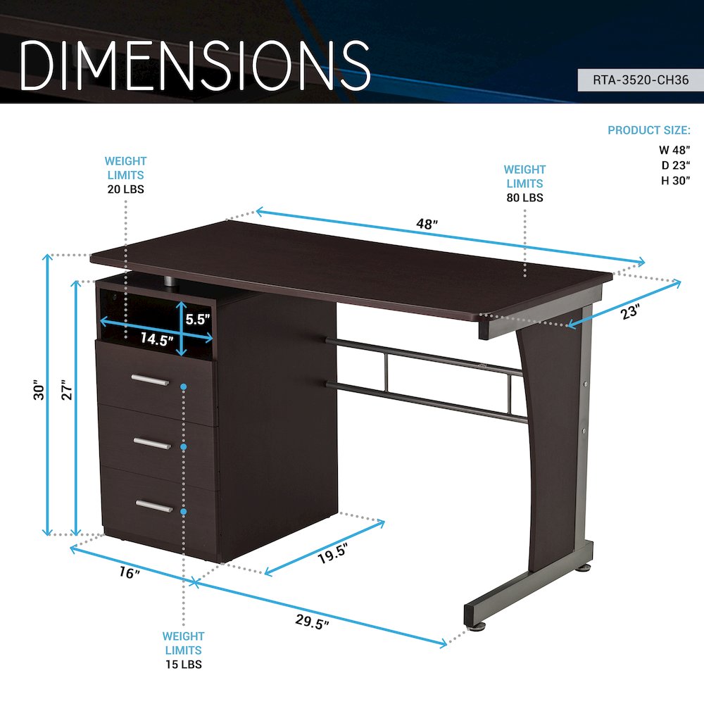 Computer Desk with Ample Storage
