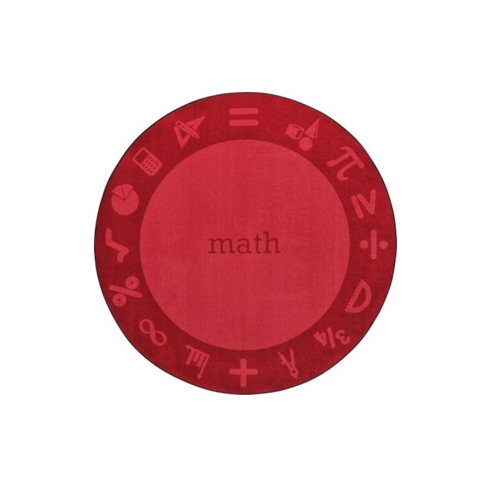 Kid Essentials STEAM 5'4" Round Area Rug in Color Math