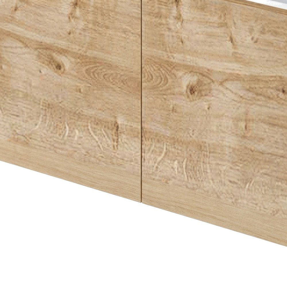 Wall Mounted Oval TV Stand in Walnut with Wooden Finish and Modern Design