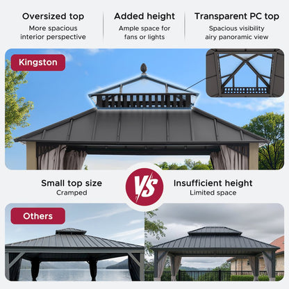10 ft. x 10 ft. Kingston Extra-Tall, Wide Hardtop Wood Gazebo