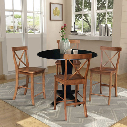 42 in Counter Height Dining Table with 4 Stools - 5 Piece Set
