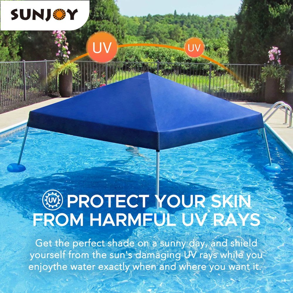 Floating Pool Canopy Pop Up Gazebo Canopy, Steel-Aluminum Frame Floating Tent