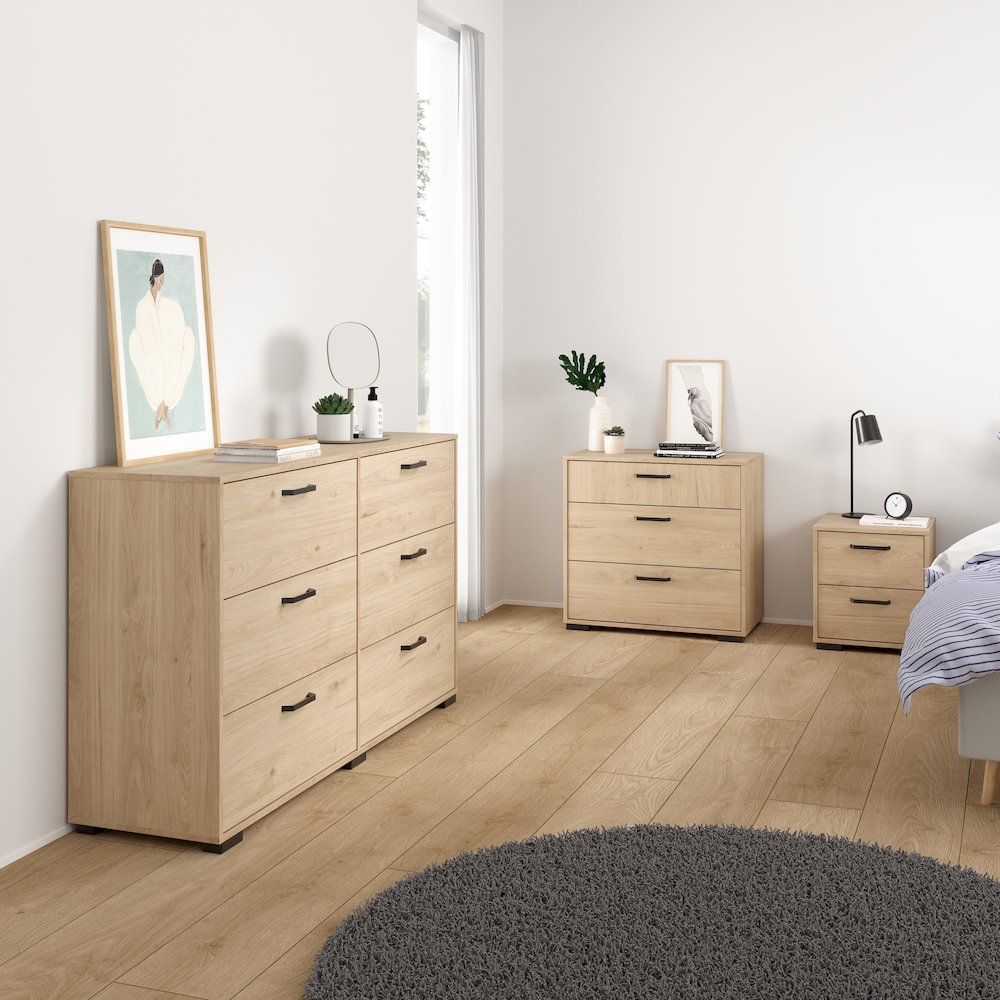 Sofia 3-Piece Bedroom Set, Jackson Hickory