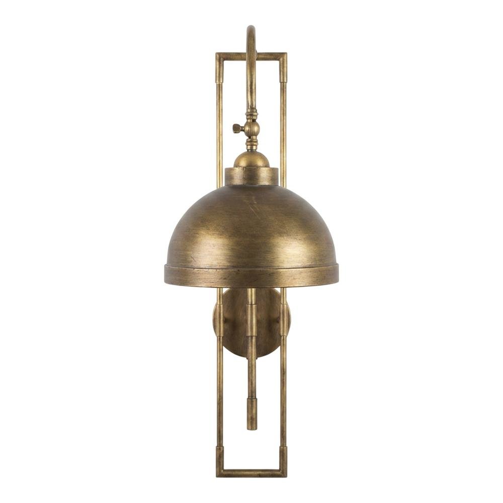 Metal Wall Light With Antique Brass Finish