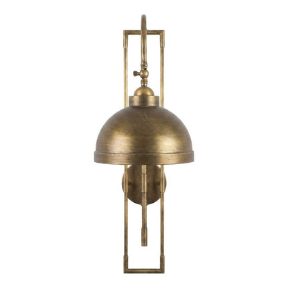 Metal Wall Light With Antique Brass Finish