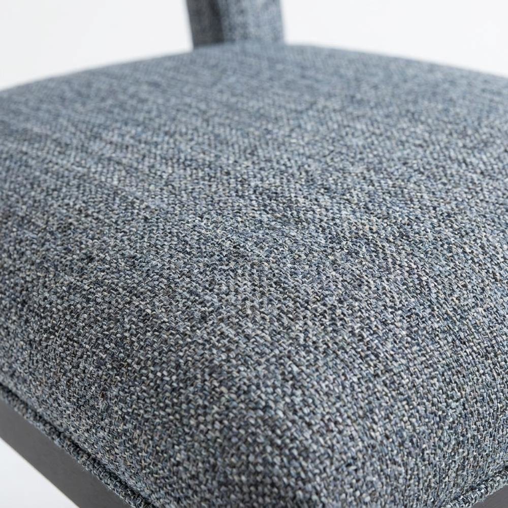 Fabric Upholstered Counter Stools with Padded Back, Set of 2, Grey