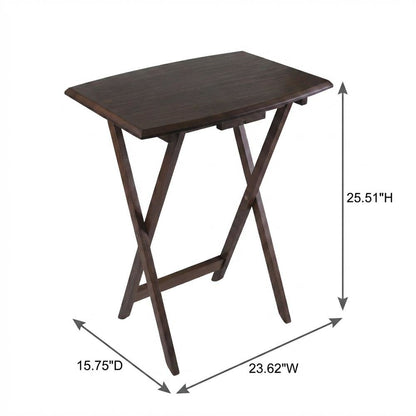 TV Table Set in Walnut Finish with Durable Material and Elegant Design