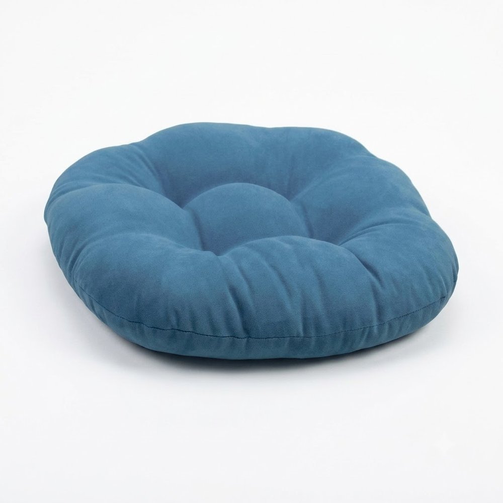 18-inch Round Solid Microsuede Tufted Footstool Cushion  93301-18IN-MS-TL