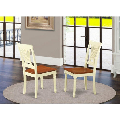 Plainville  Kitchen  dining  Chair  Wood  Seat  -  Buttermilk  and  Cherry  Finish,  Set  of  2