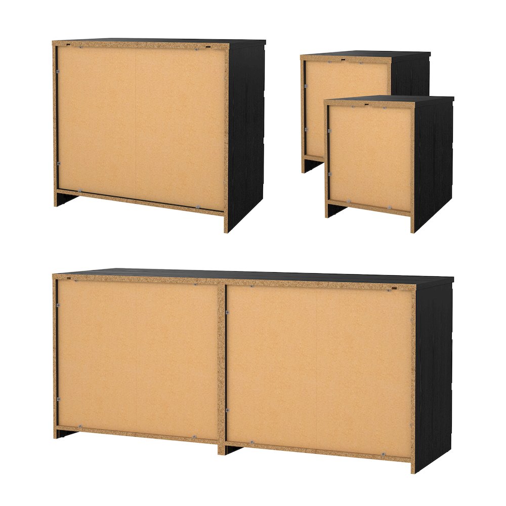 Scottsdale 4-Piece Bedroom Set, Black Woodgrain