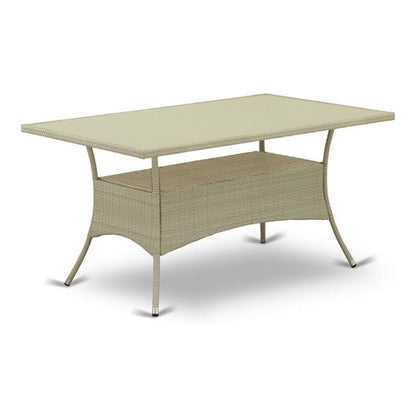 Wicker Patio Table Natural Linen, OSLTG03