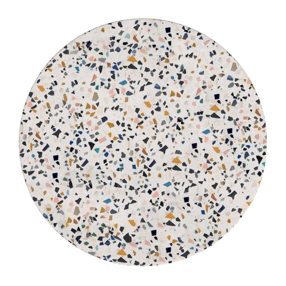 Siesta Outdoor Terrazzo Round Side Table, White