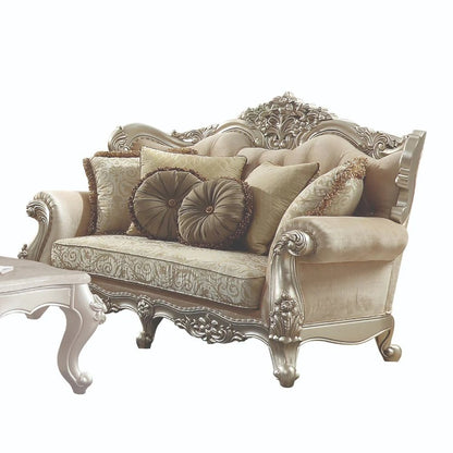 Bently Loveseat w/5 Pillows(Same LV01580), Fabric & Champagne