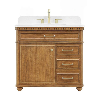 Clarion 36" Single Bathroom Vanity in Mango Brown, No Mirror
