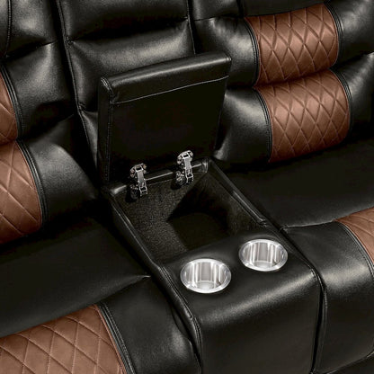 Nikko 2-Piece Faux Leather Manual Living Room Set, Brown