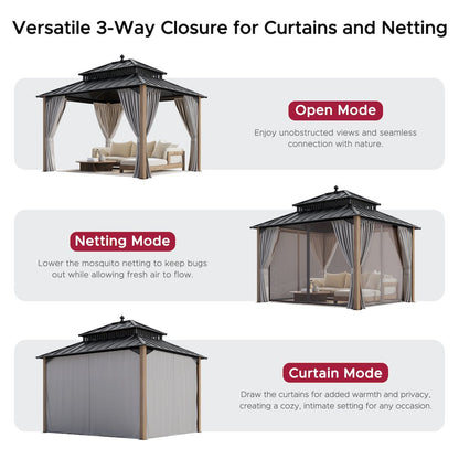 12 ft. x 10 ft. Kingston Extra-Tall, Wide Hardtop Wood Gazebo