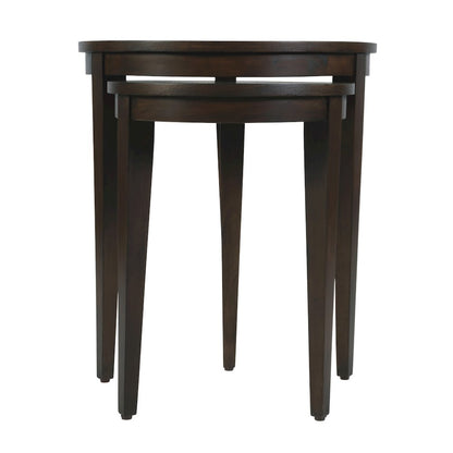 Lacey Round Nest Of Tables, Dark Brown