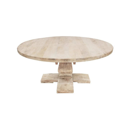 Benedict 70" Round Dining Table in White Wash