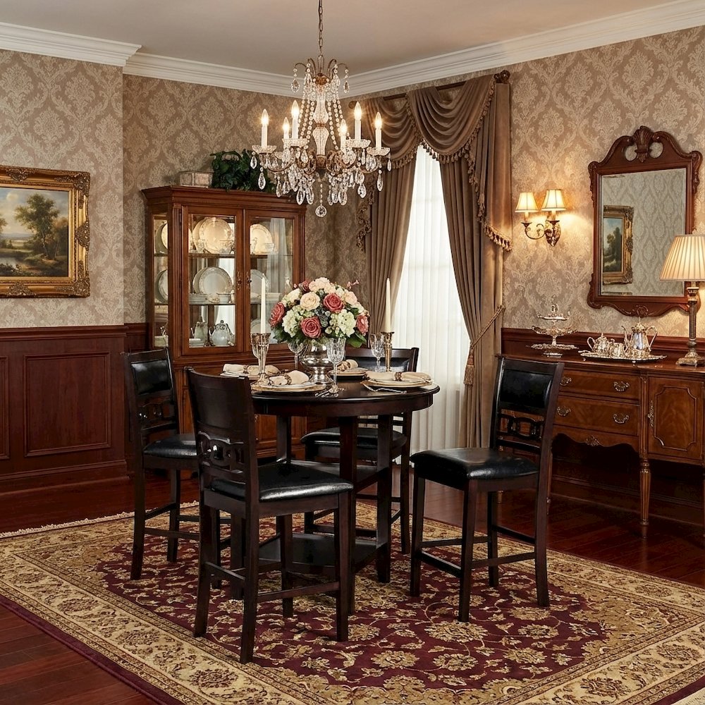 5-Piece Transitional Gray Wood Dining Set with Chairs for Modern Homes