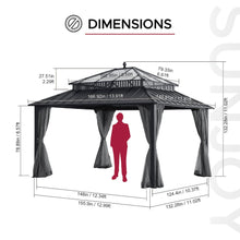 14 ft. x 12 ft. Kingston Extra-Tall, Wide Hardtop Gazebo