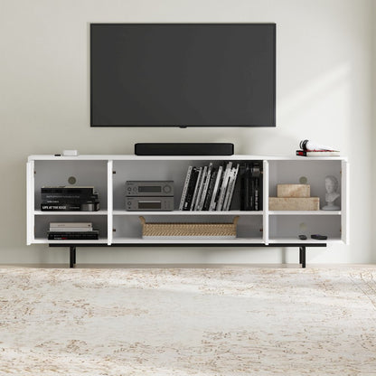 Graysen White Laminate 4 Door TV Console