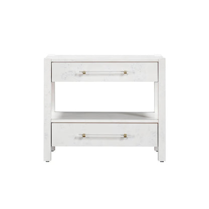 Brandyss White Burl Nightstand