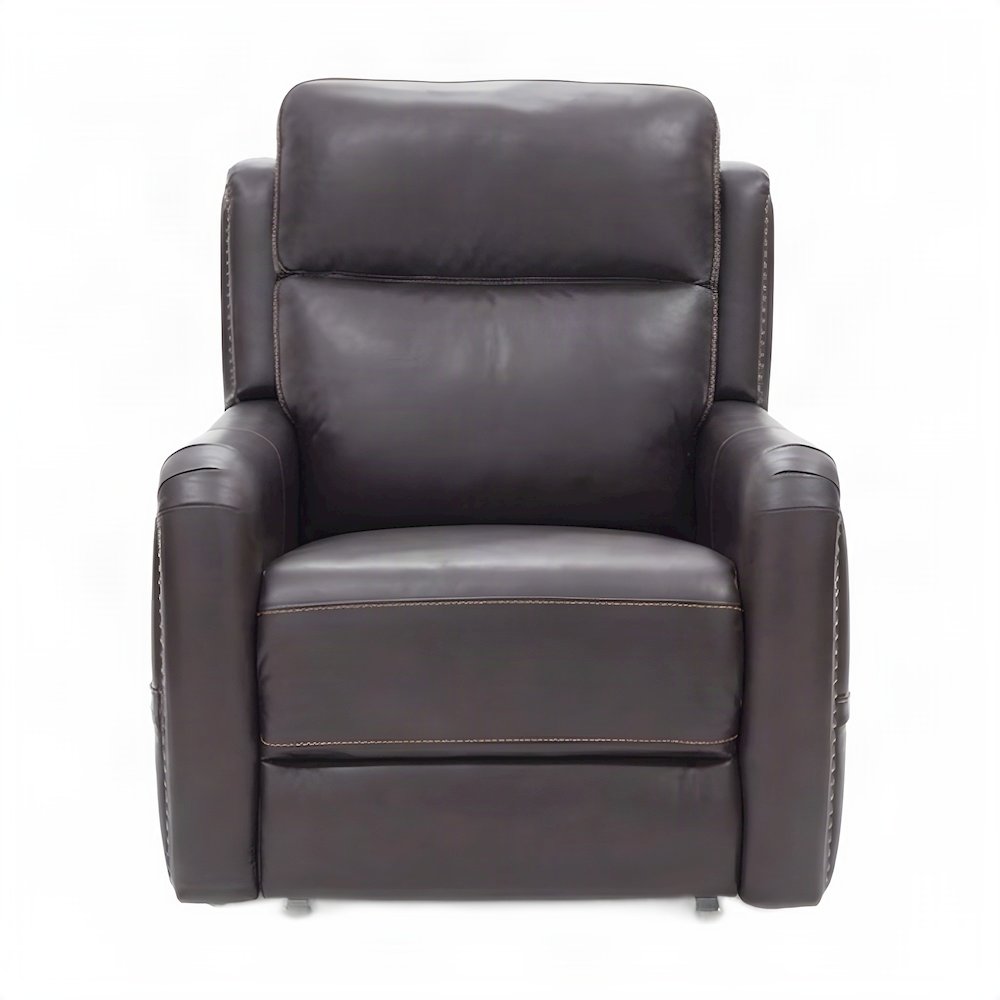 Brown Leather Power Lift Recliner with Heat, Power Headrest & Lumbar Support