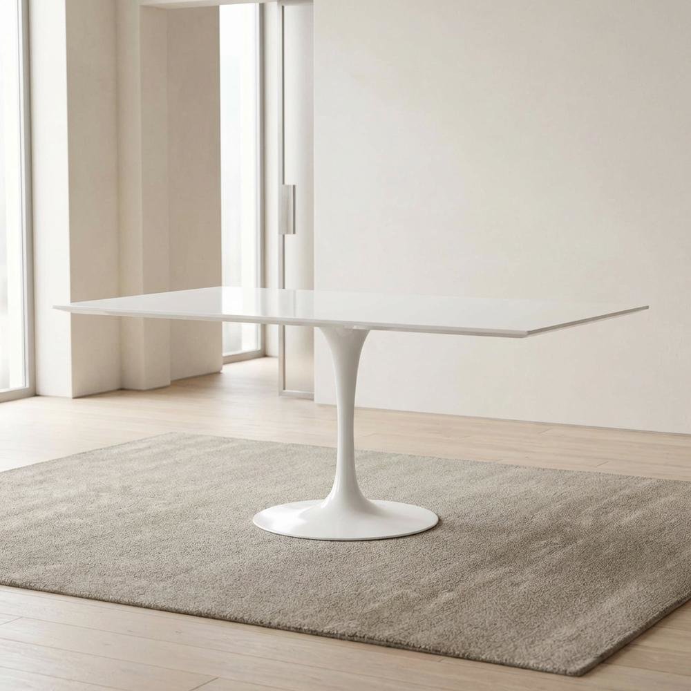 Wood Rectangle Dining Table with Sturdy Base and 60-Inch Length