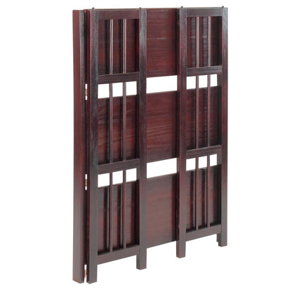 3-Shelf Folding Stackable Bookcase 27.5" Wide-Espresso