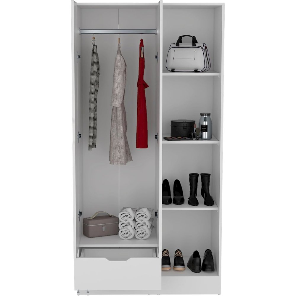 Memphis Wardrobe Armoire White MDF