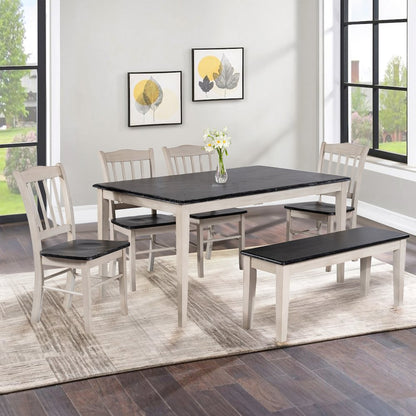 Shaker Rectangular Wood Dining Table - European Black Ash/Antique White