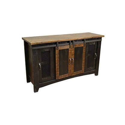 Greenview Sliding Door Distressed Black TV Stand - 70 inch