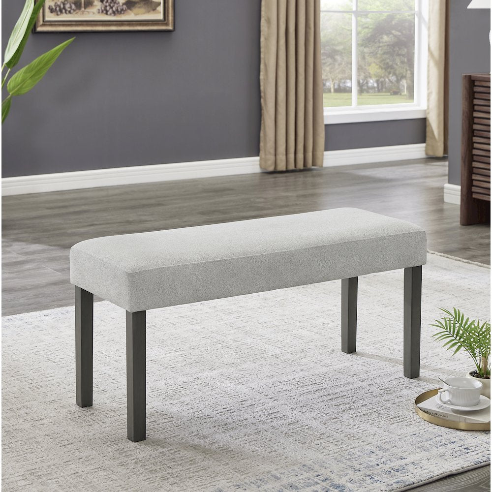 Selena 6-Piece 60" Rectangular Gray Faux Marble Dining Set with 4 Chairs & Bench