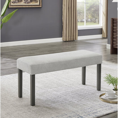 Selena 6-Piece 60" Rectangular Gray Faux Marble Dining Set with 4 Chairs & Bench