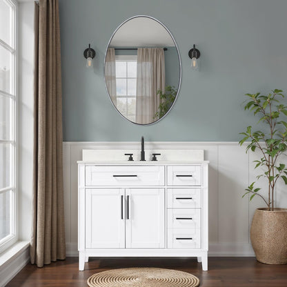 42 inch Single Bathroom Vanity in White