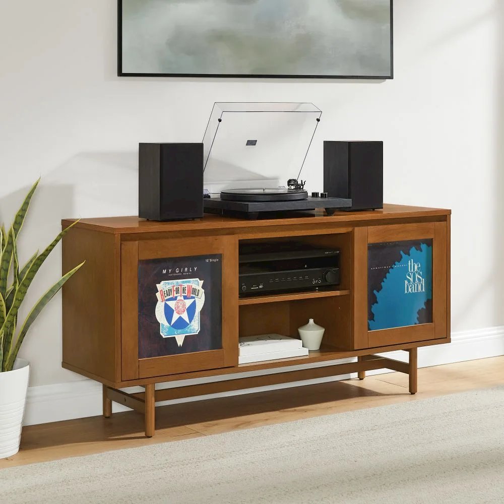 Dempsey Record Player Cabinet With Vinyl Storage