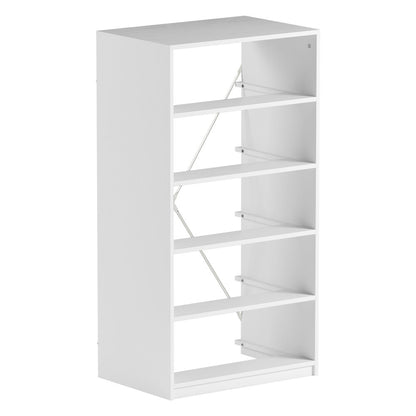 5-Drawer Dresser with Large Fabric Drawers, White