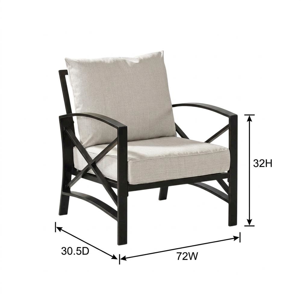 Oatmeal Outdoor Chair Set with Bronze Finish – 2 Weather-Resistant Seats
