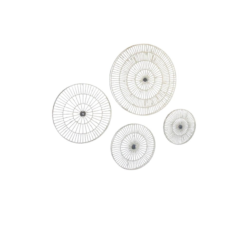 Set Of Four Hand Made Paper Discs Wall Art
