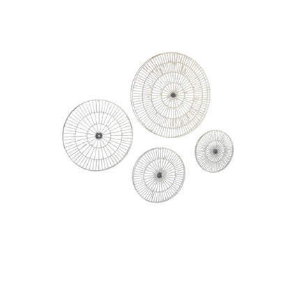 Set Of Four Hand Made Paper Discs Wall Art