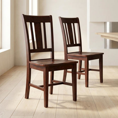 Set of Two Mocha Splatback Dining Chairs for Elegant Meals