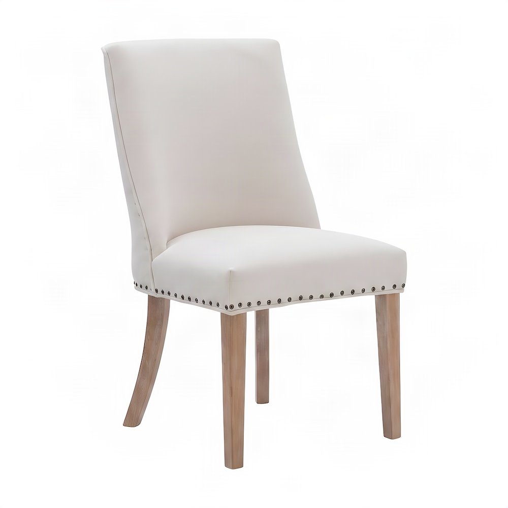 Linen-Weave Upholstered Dining Chair with Barrel Back, Set of 2, Natural