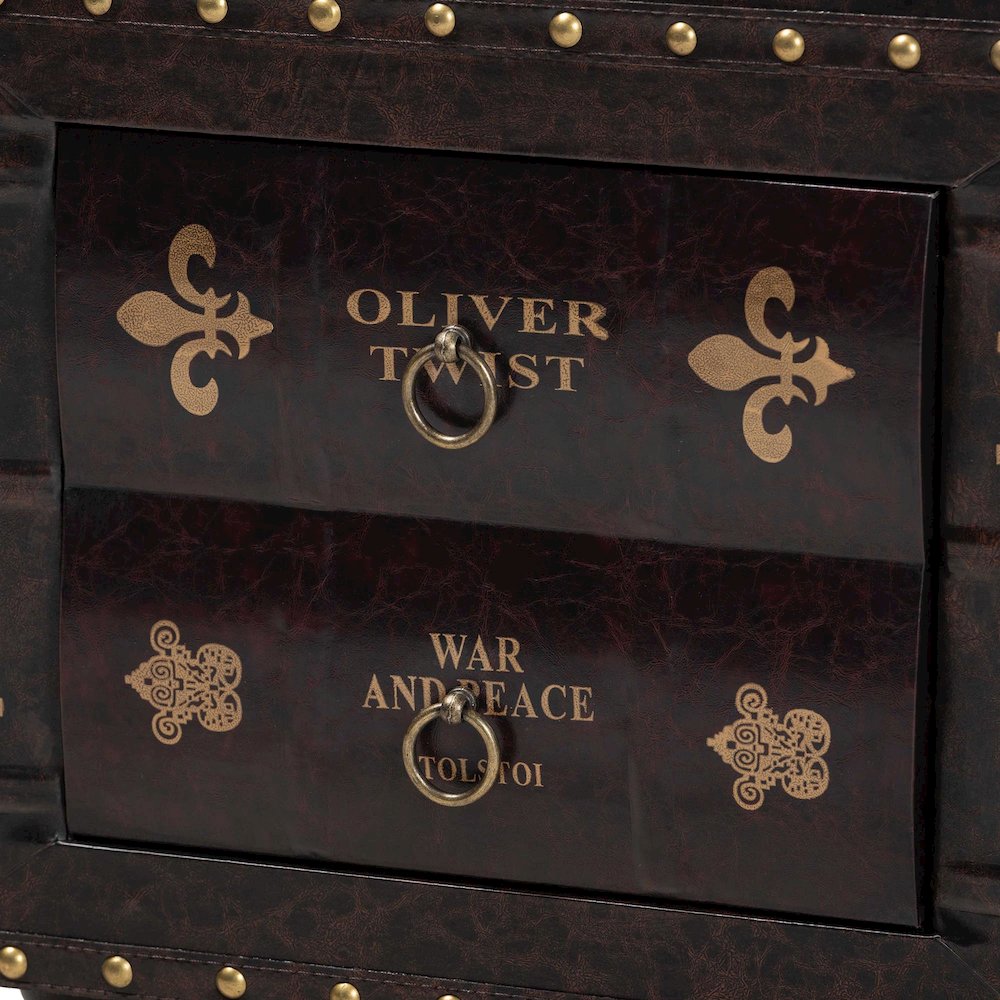 Leather Upholstered Wood Storage Ottoman