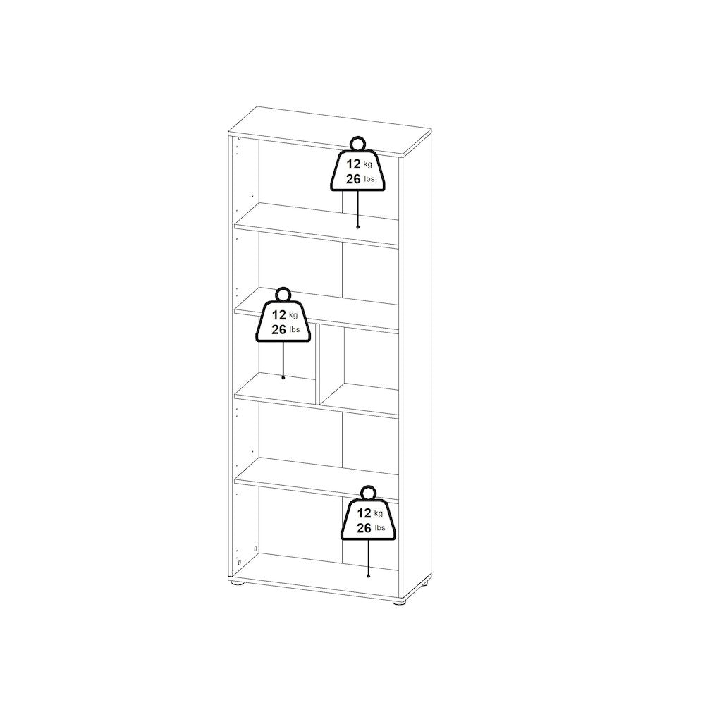 6 Shelf Boockase with 2 Doors, Home Office Storage
