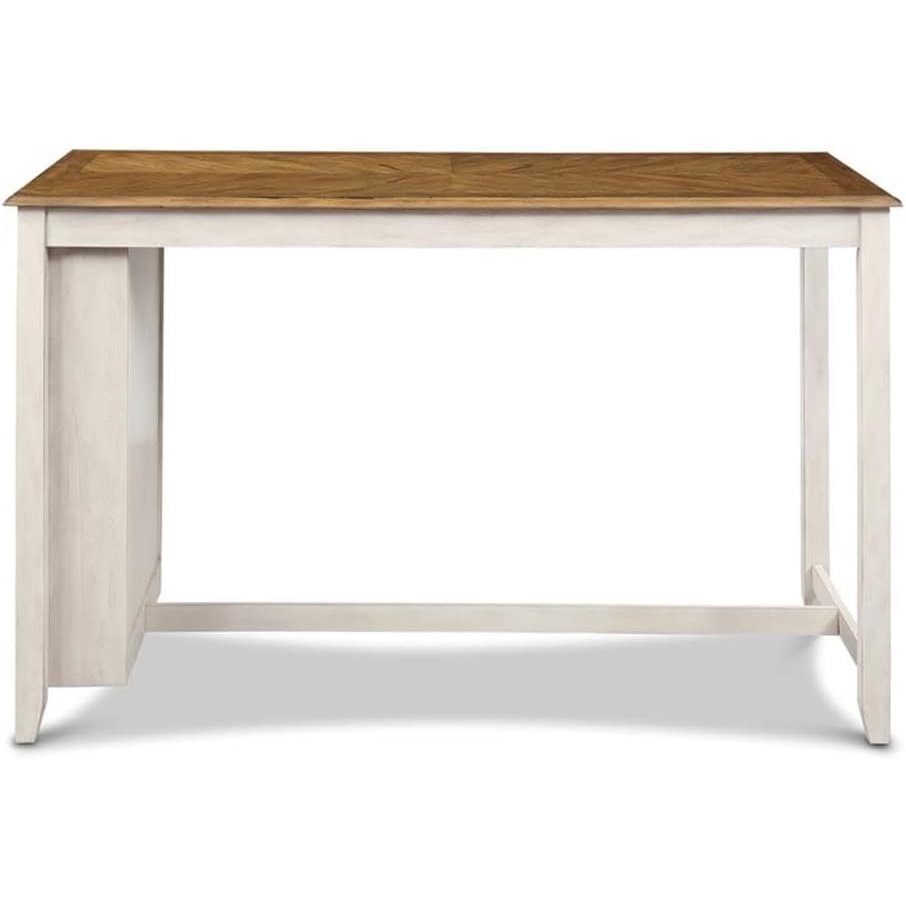 Amy 5-pc Wood Rectangle Counter Set with 4 Chairs in Beige & Brown